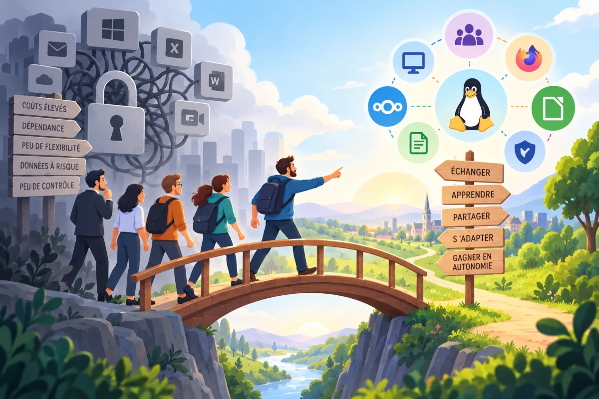 Sensibilisation et accompagnement vers des solutions open source
